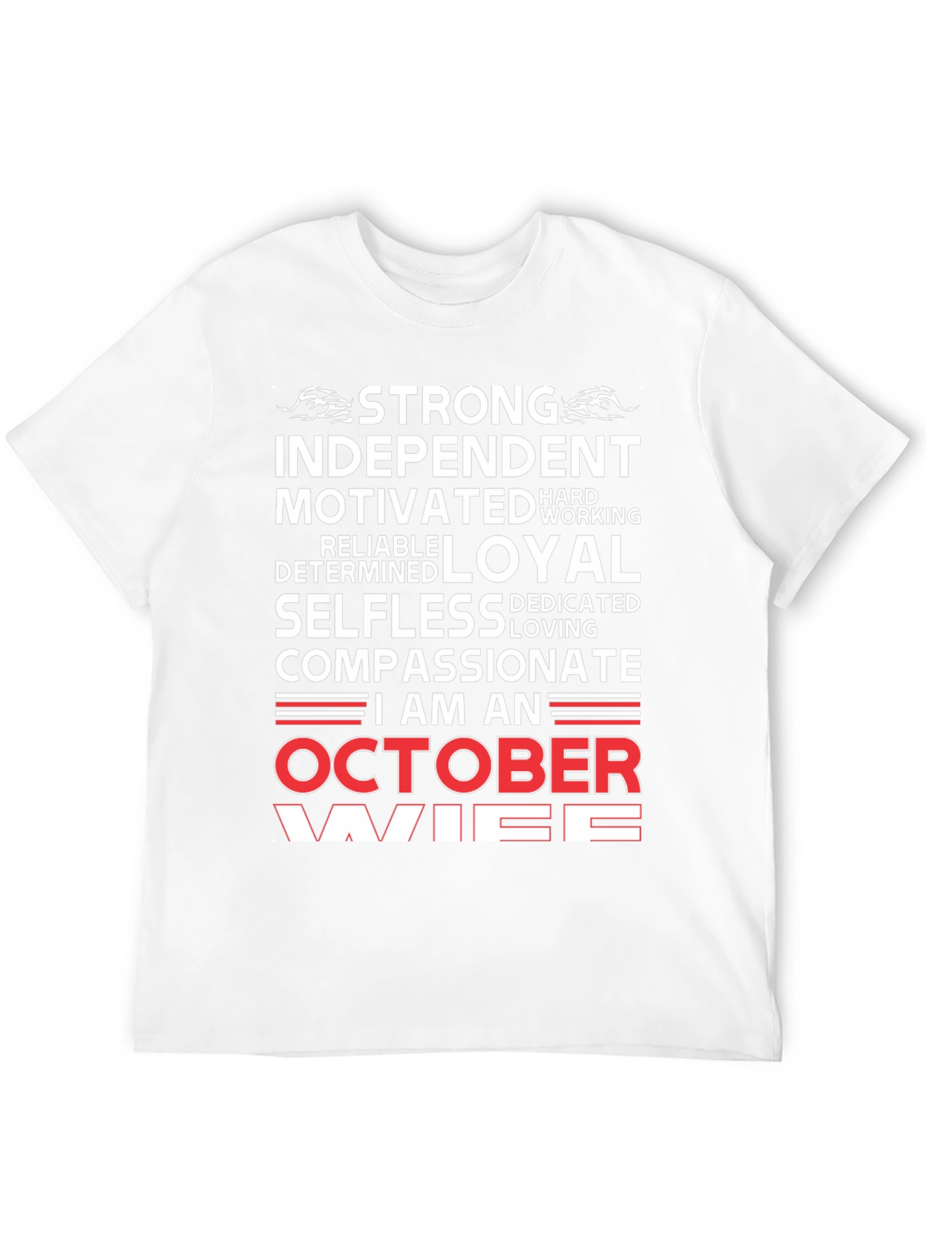 Black Strong October Wife Black T-Shirt view 12