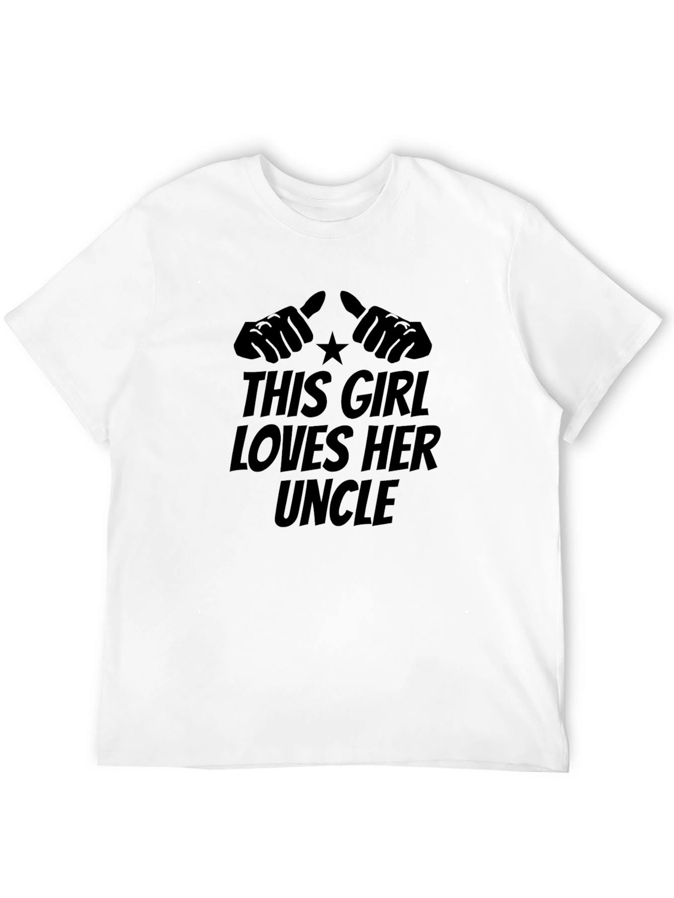 Black This Girl Loves Her Uncle Black Graphic T-Shirt view 12