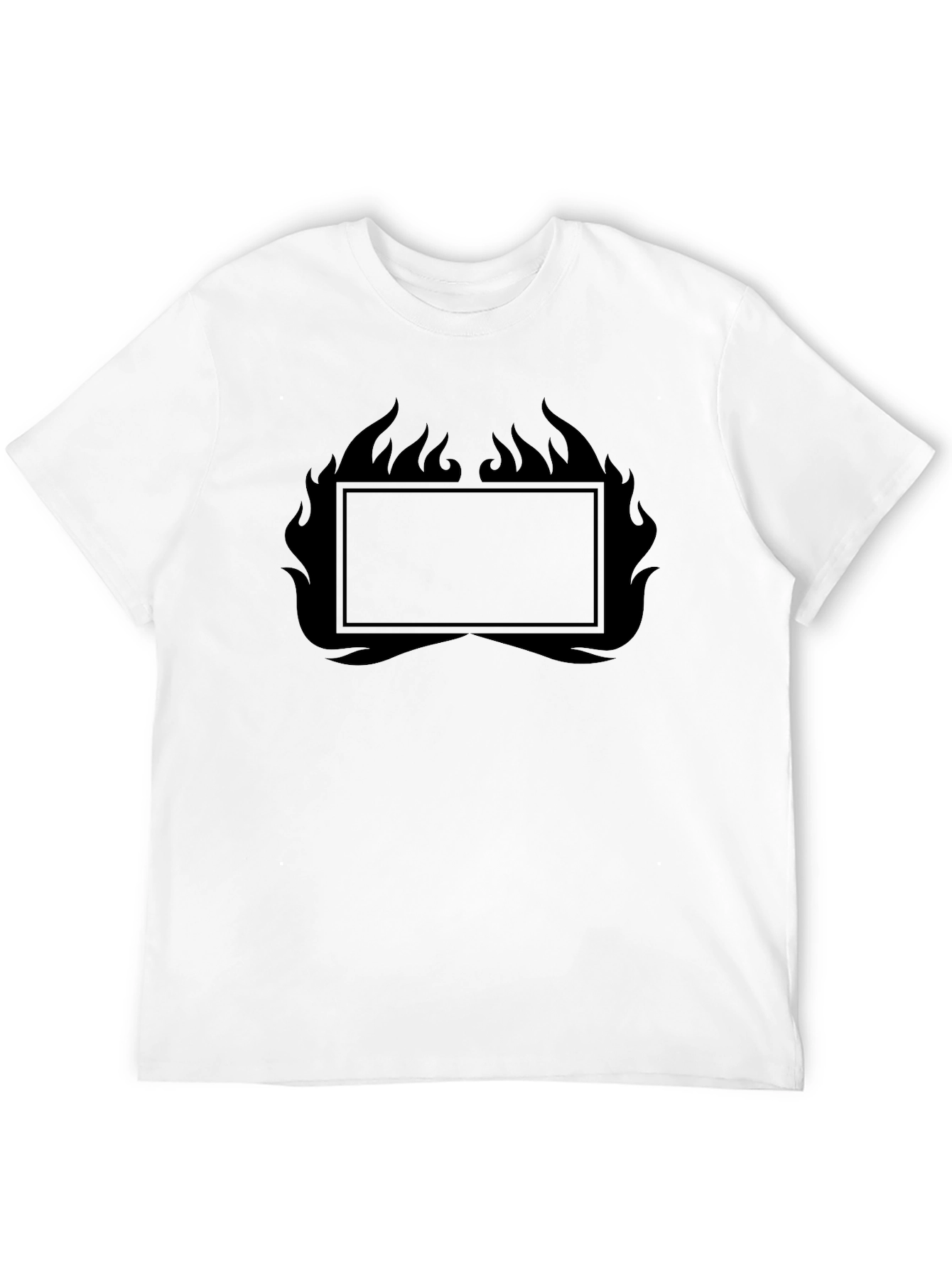 Black Men's Black Graphic T-Shirt - Flames Design view 12
