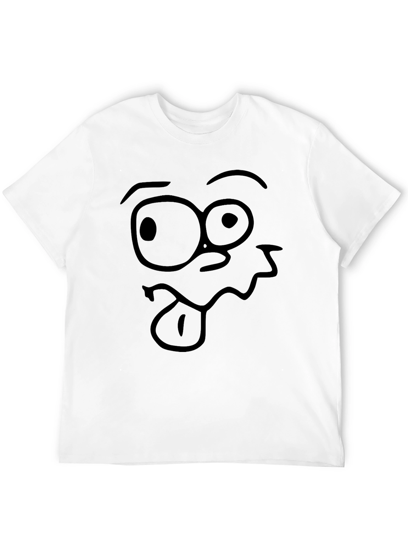Funny Face Graphic Black T-Shirt - 12