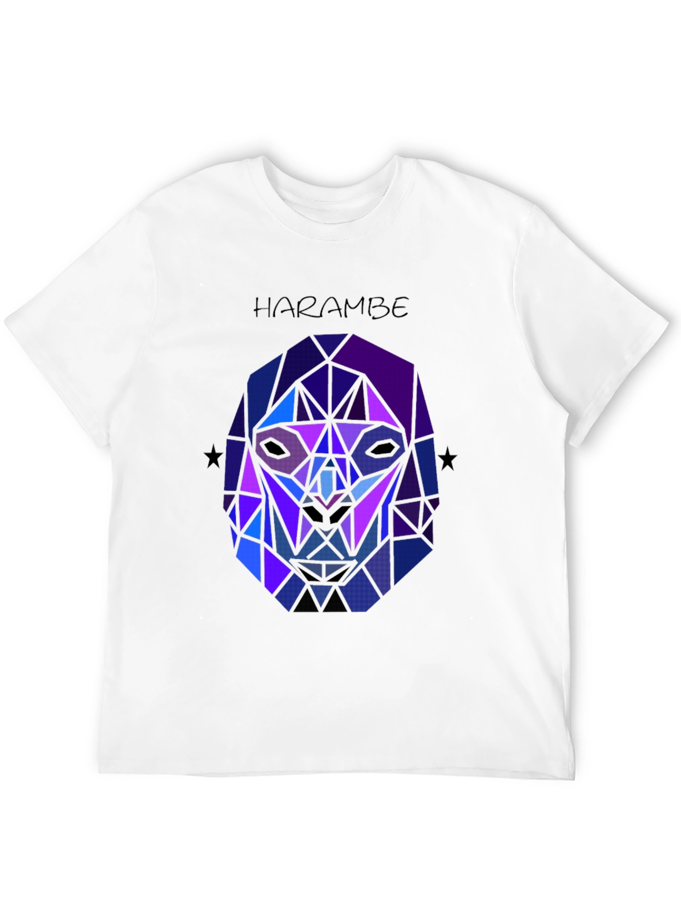 Black Harambe Graphic Tee - Geometric Gorilla Design view 12