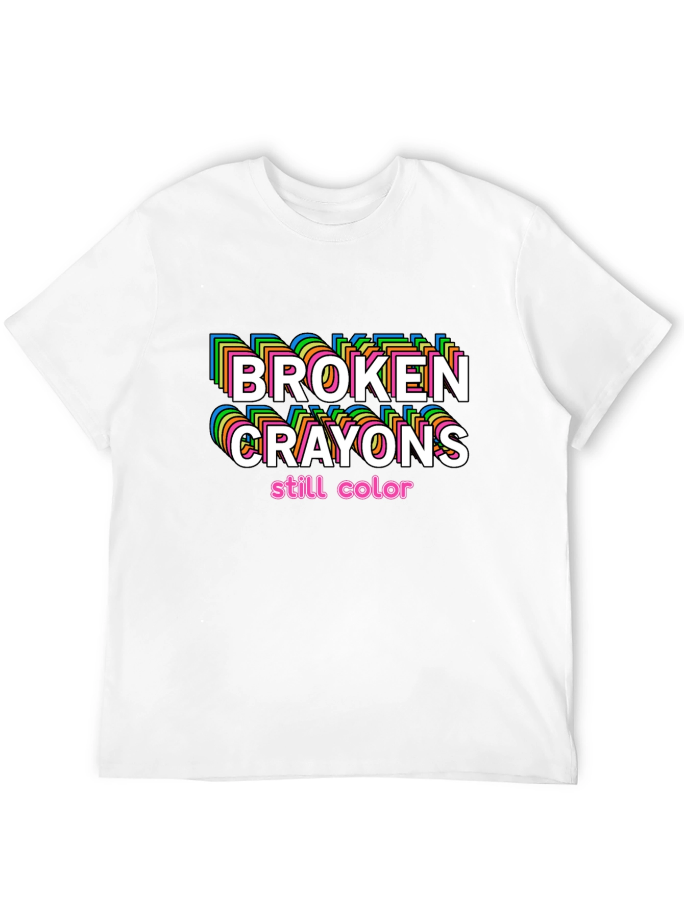 Black Broken Crayons Still Color Graphic T-Shirt view 12
