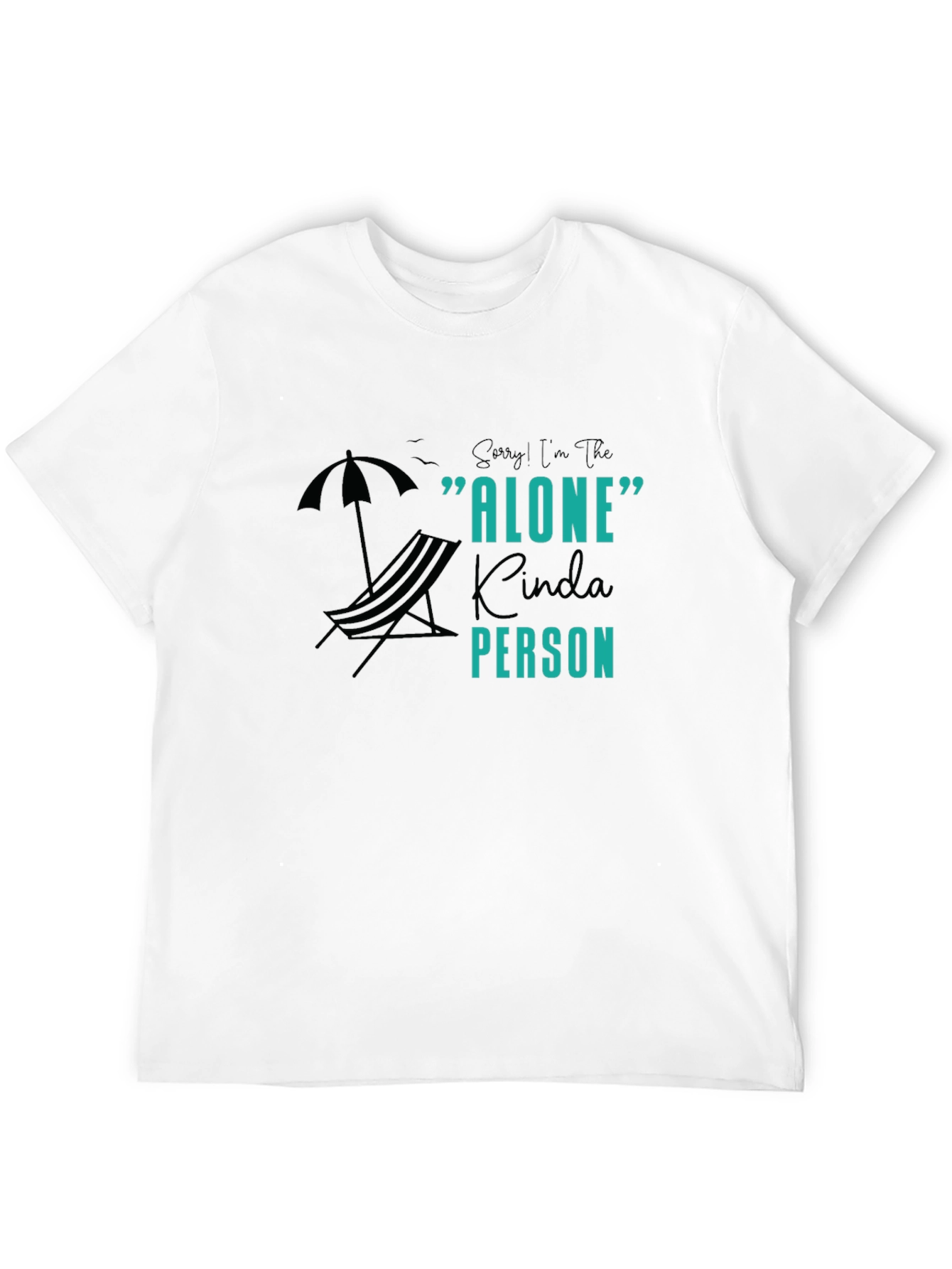 Black Alone Kinda Person Graphic Tee - Unisex Black T-Shirt view 12