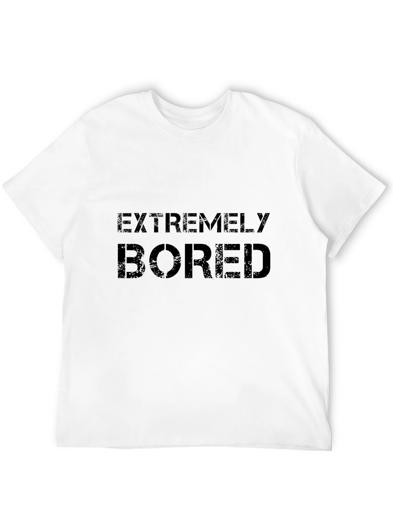 Black Extremely Bored Graphic Tee - Black Crew Neck T-Shirt view 12