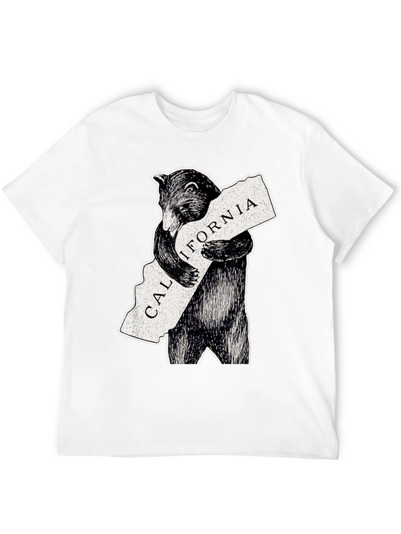 California Bear Hug Graphic Tee - Black Cotton Blend - 12