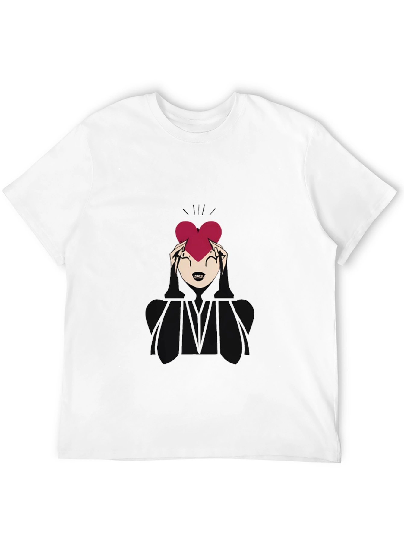 Black Heart Hands Graphic Tee - Soft Cotton Blend view 12
