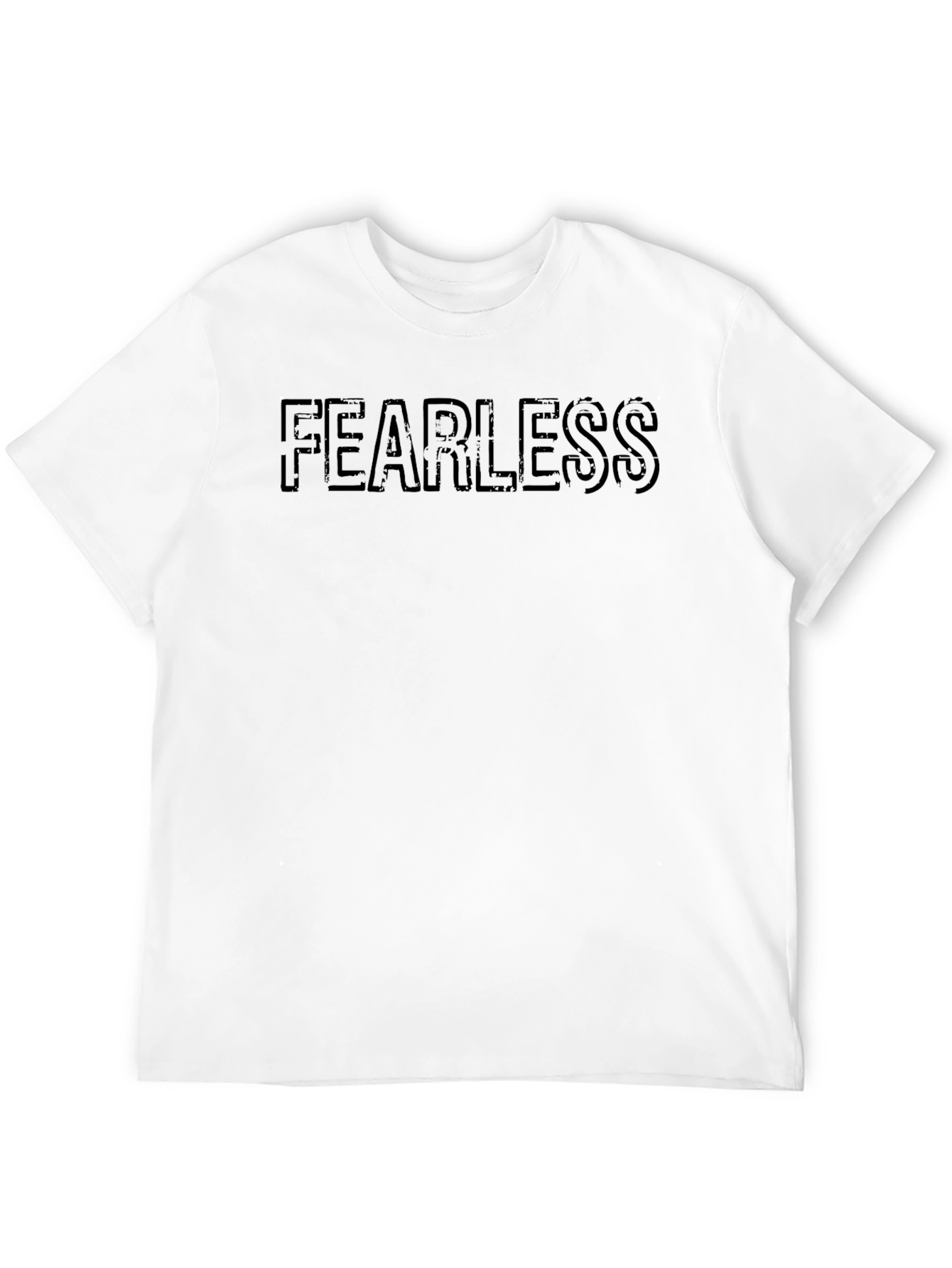 Black Fearless Graphic Print Crew Neck T-Shirt view 12