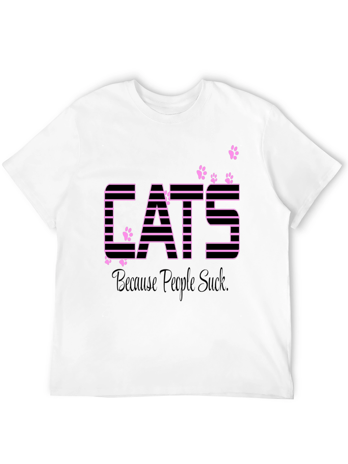 Black Cats Because People Suck Funny Graphic T-Shirt view 12