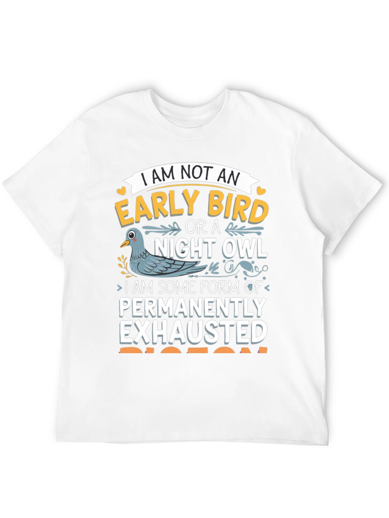 Black Permanently Exhausted Funny T-Shirt view 12