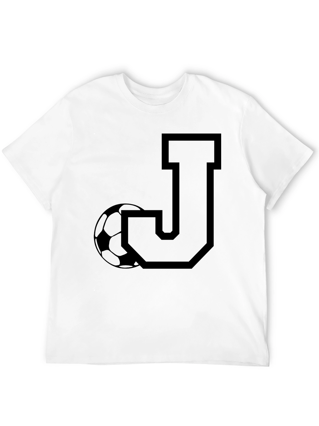 Black Initial J Soccer T-Shirt - Black view 12