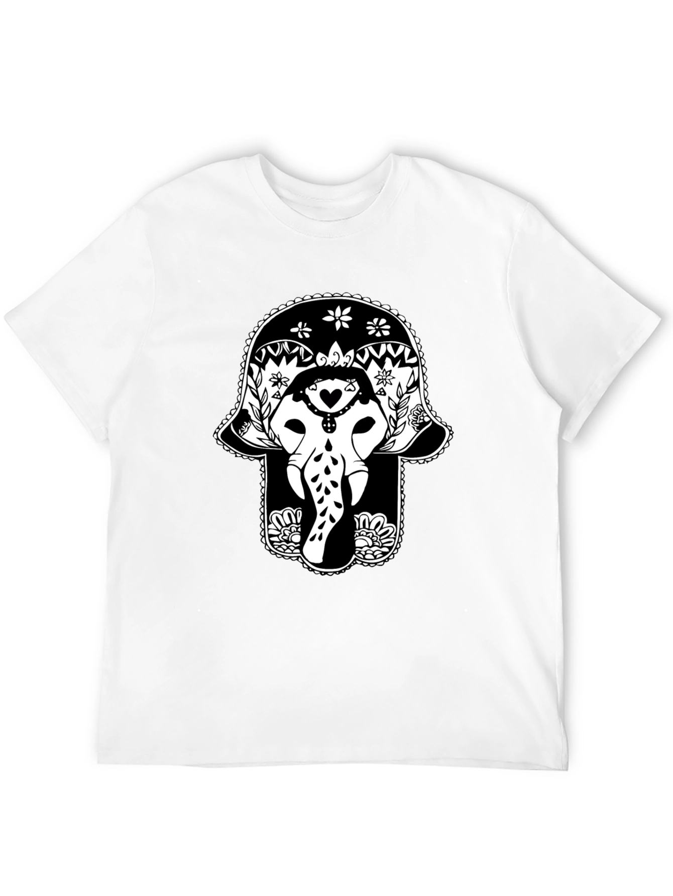 Black Elephant Hamsa Graphic Tee - Black view 12
