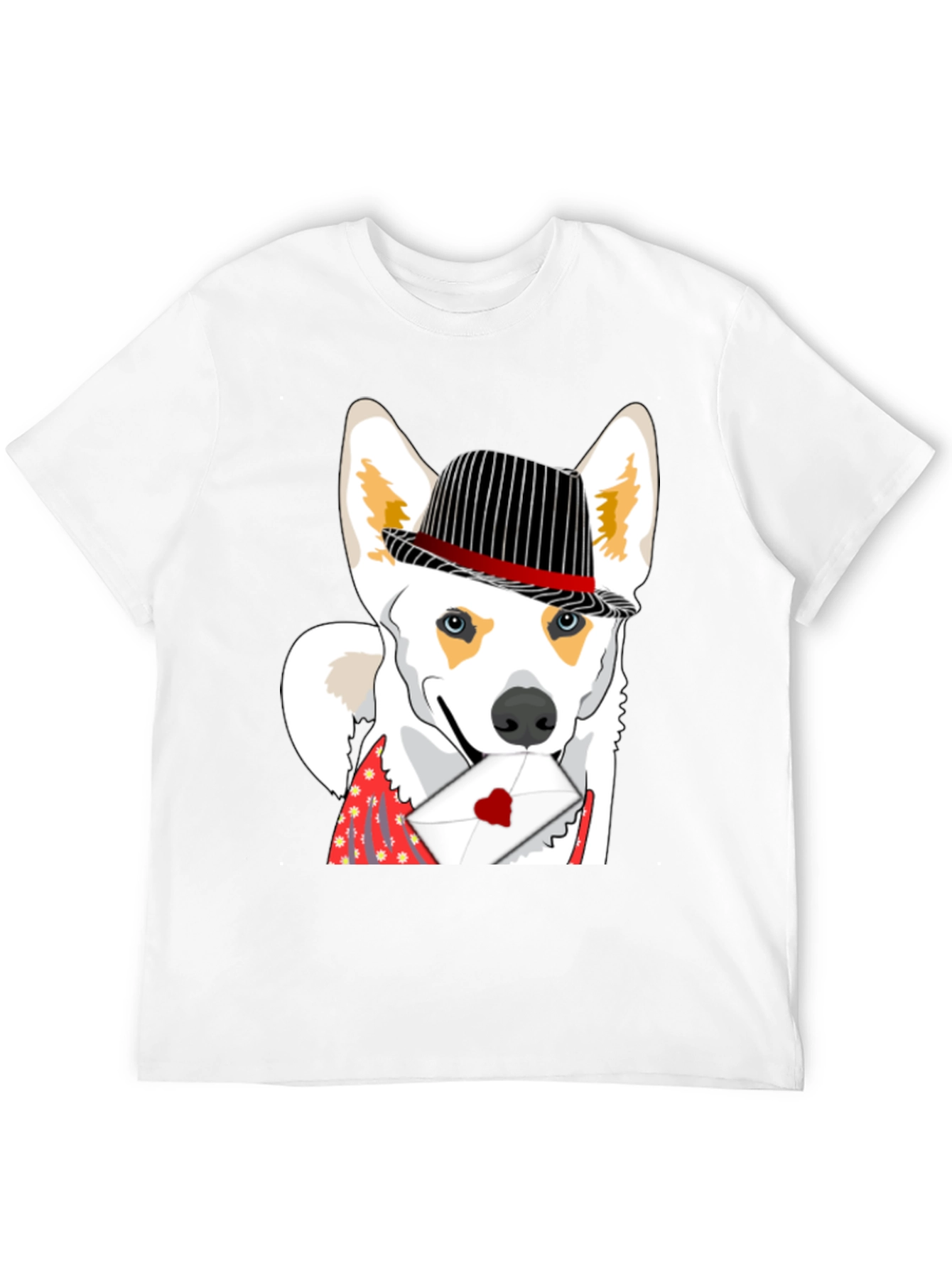 Black Dog in Hat Valentine's T-Shirt view 12