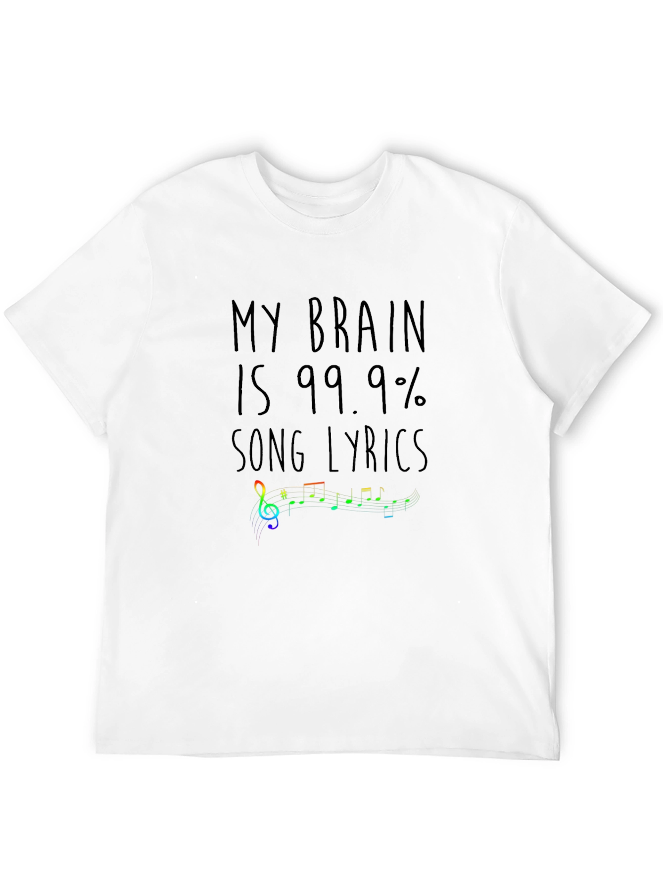 Black Song Lyrics Brain Funny Graphic T-Shirt view 12