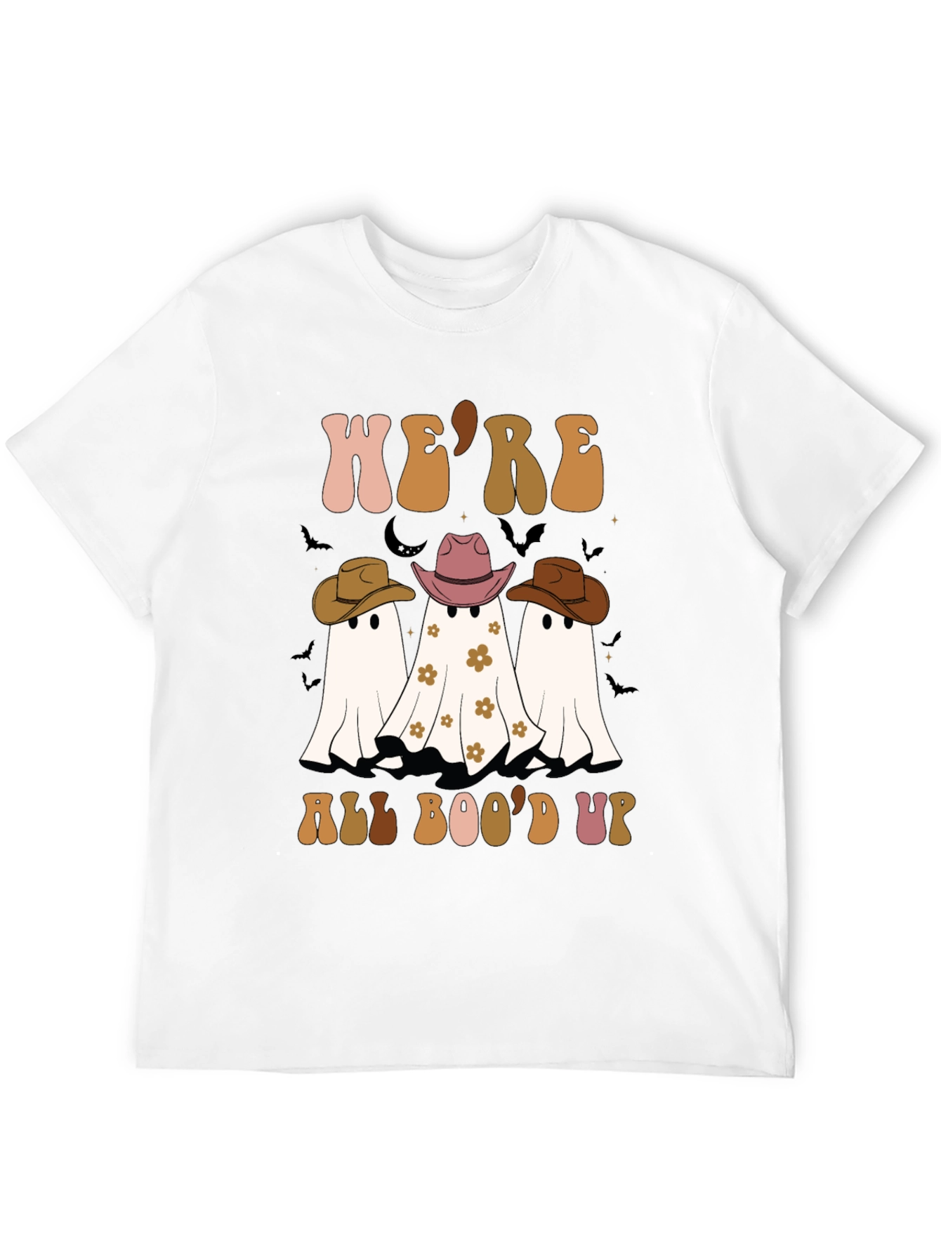 Black Halloween Ghost Crew Neck T-Shirt view 12