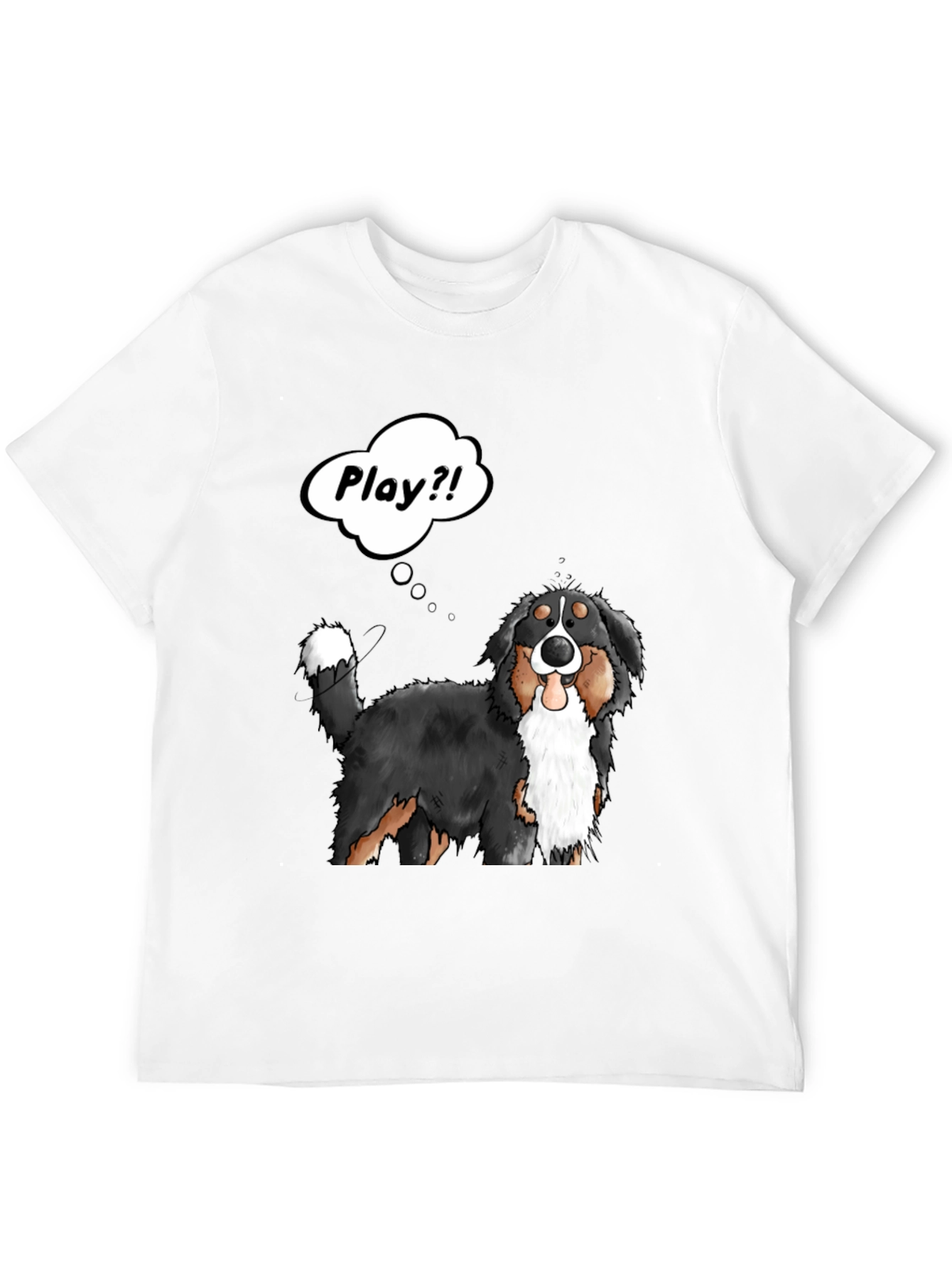 Black Playful Dog Cartoon Graphic T-Shirt view 12
