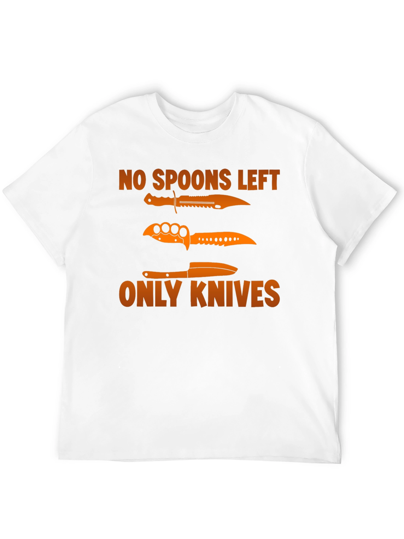 Black No Spoons Left Only Knives T-Shirt view 12