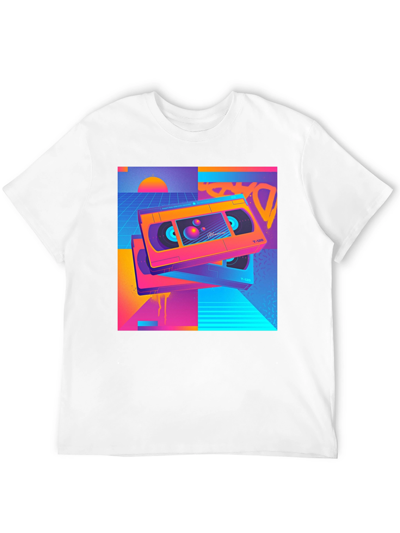 Black Retro Wave VHS T-Shirt - 80s Aesthetic Design view 12