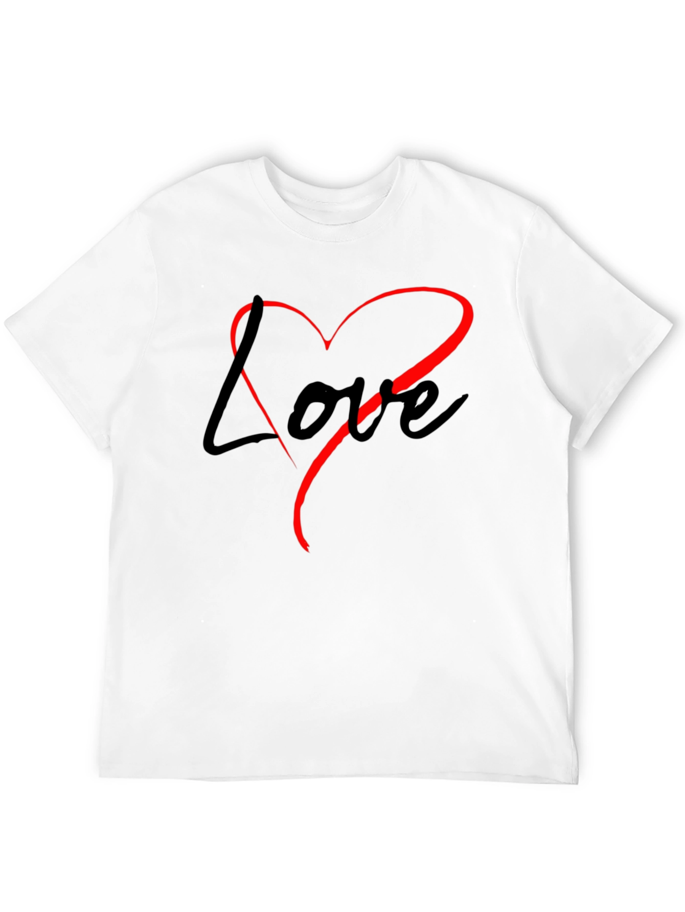 Black Love Heart Graphic Black T-Shirt view 12