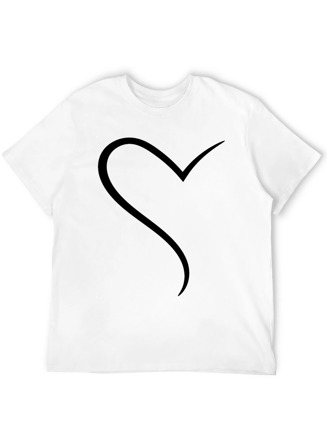 Black Minimalist Heart Graphic Black T-Shirt view 12