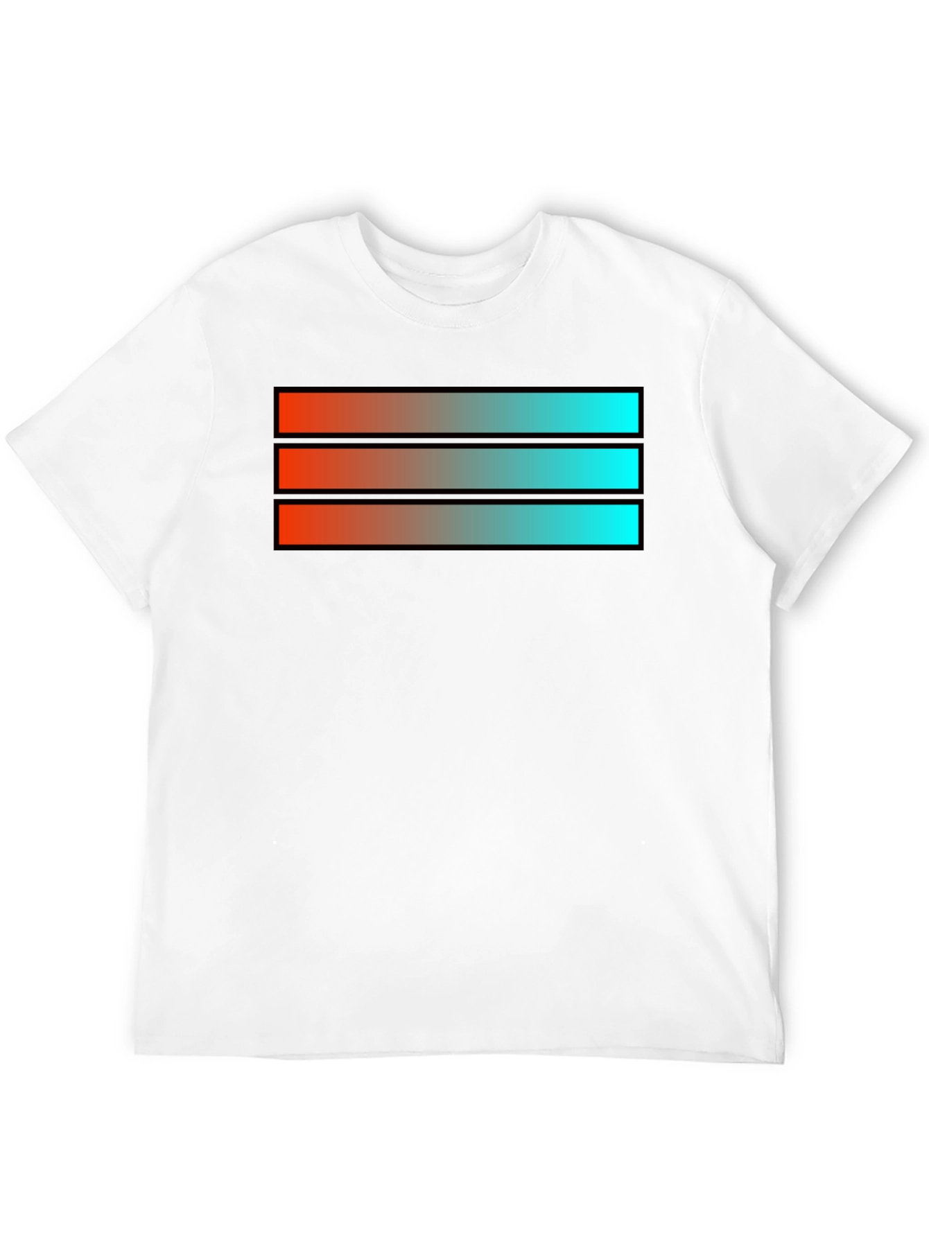 Black Gradient Stripe Graphic Tee - Modern Style view 12
