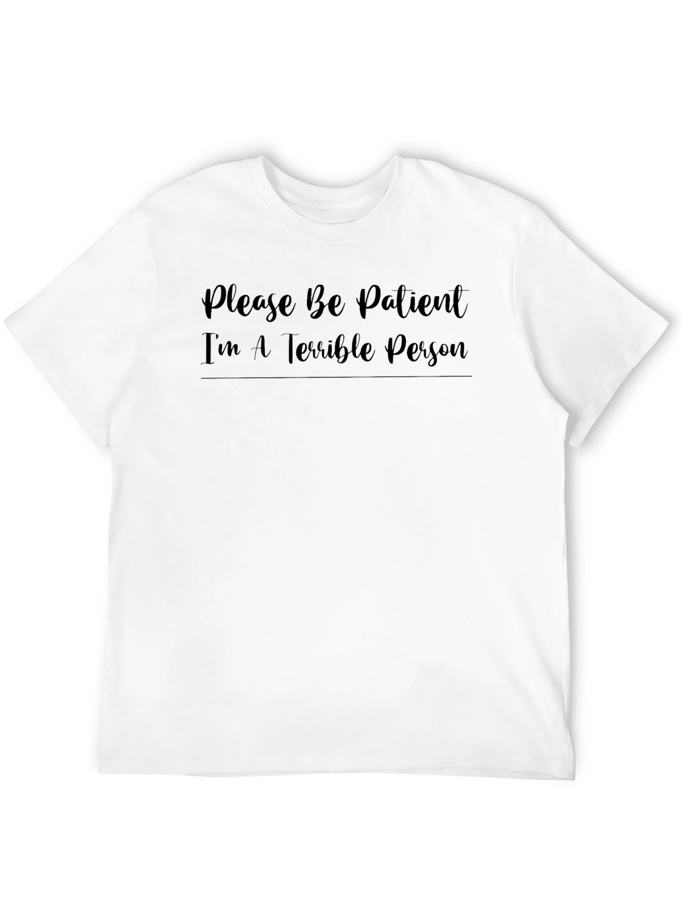 Black Funny "Terrible Person" Black T-Shirt view 12
