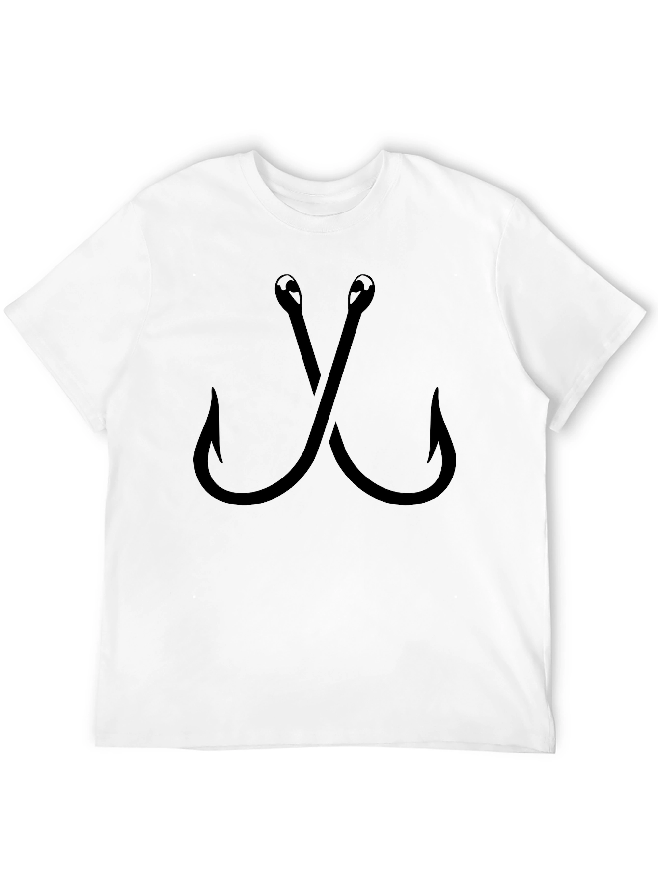 Black Fishing Hooks Black T-Shirt view 12