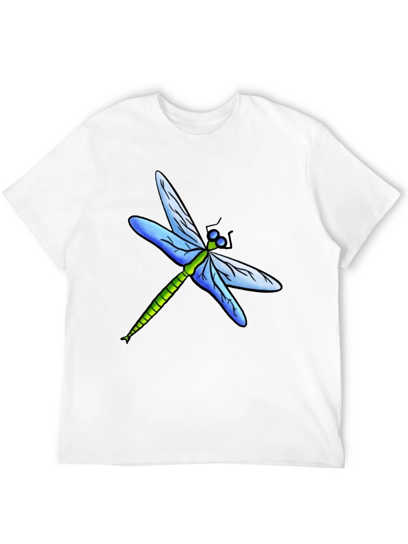 Black Dragonfly Graphic Tee - Black Cotton T-Shirt view 12
