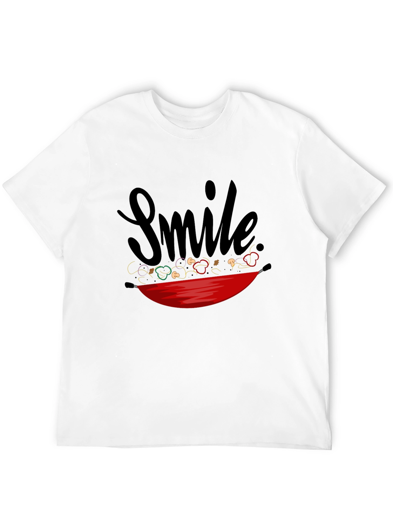 Black Smile Stir-Fry T-Shirt - Whimsical Graphic Tee view 12
