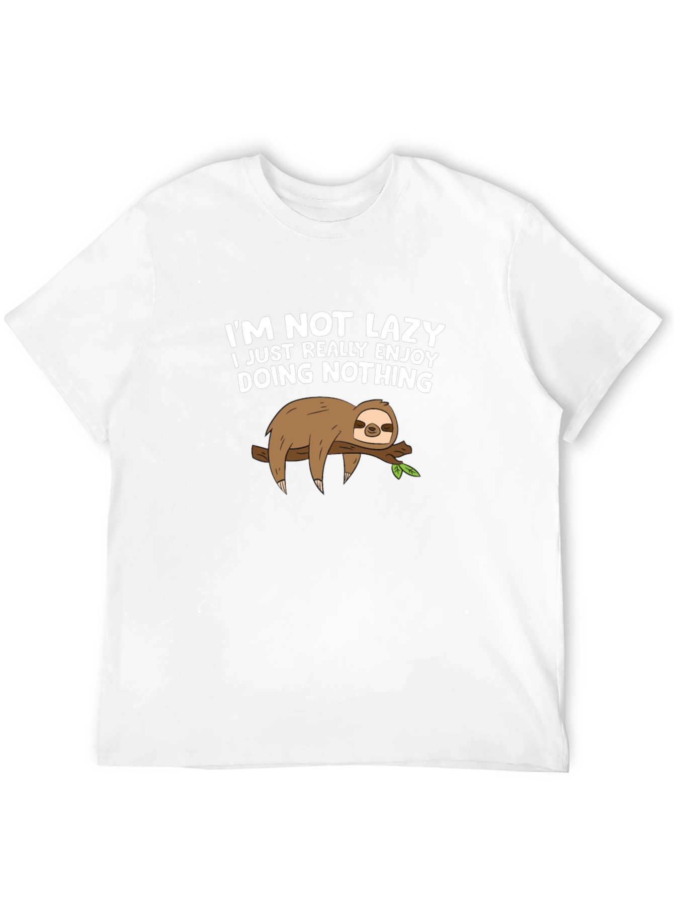 Black Funny Sloth 'Not Lazy' Graphic Tee view 12