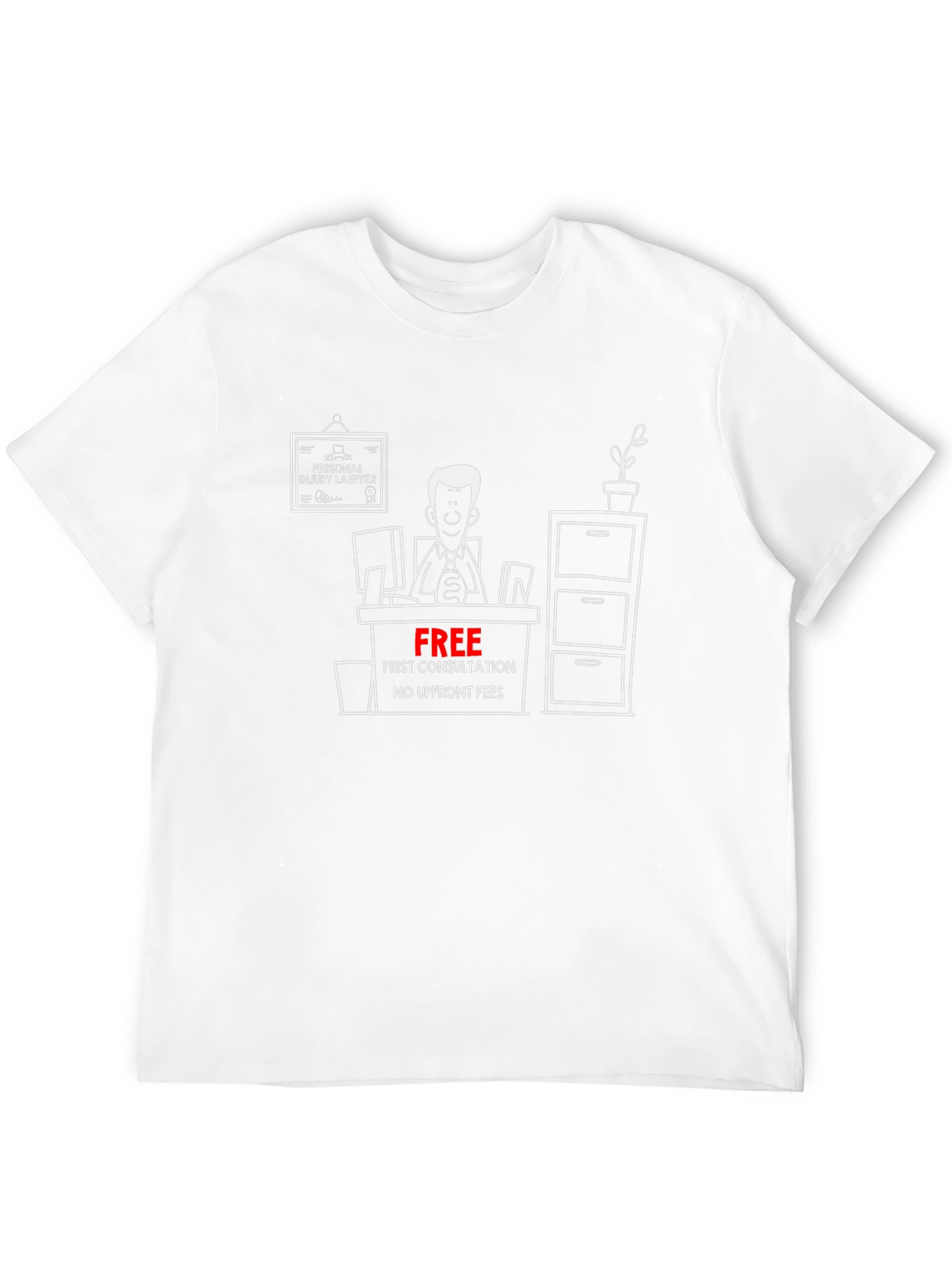 Black Lawyer Cartoon Graphic Tee - Free Consultation T-Shirt view 12