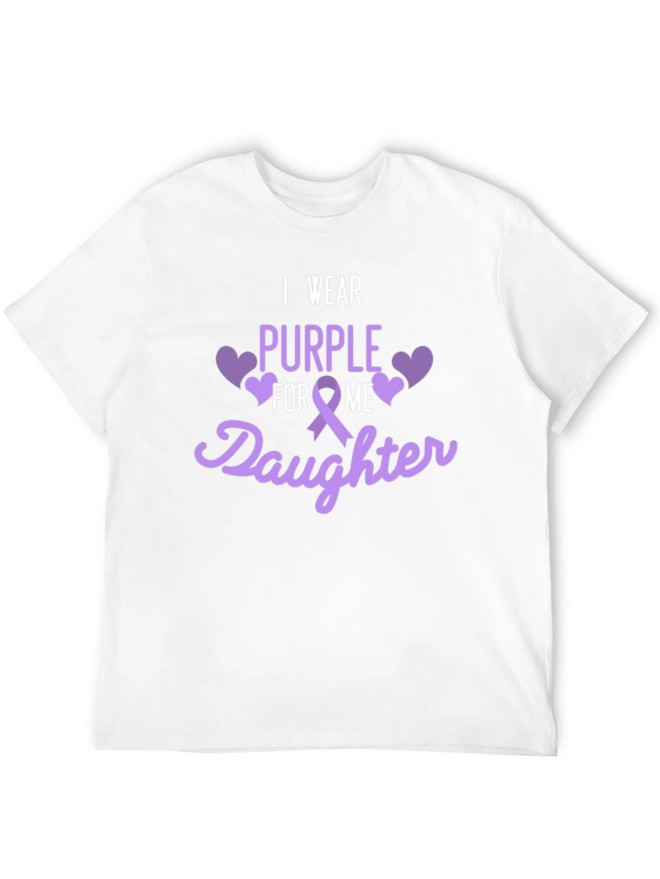 Black Purple Ribbon Daughter Support T-Shirt view 12