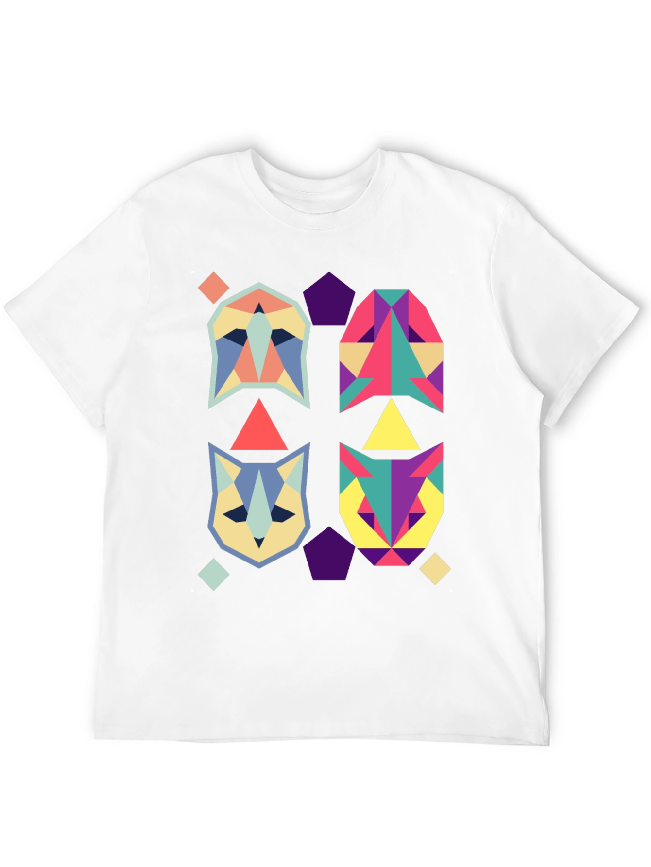 Black Geometric Animal Print Black T-Shirt view 12