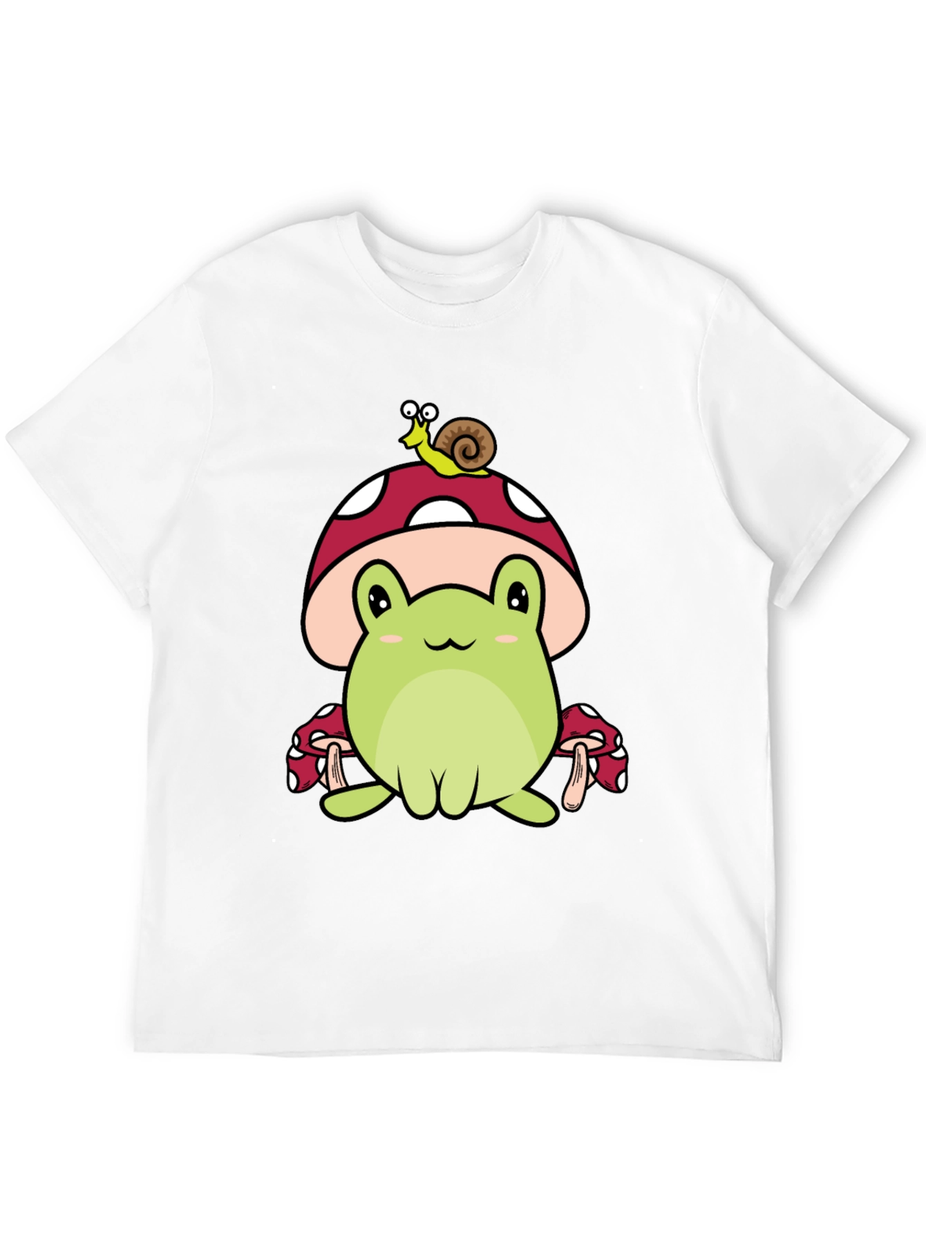 Black Frog & Snail Mushroom T-Shirt - Cute Cartoon Tee view 12