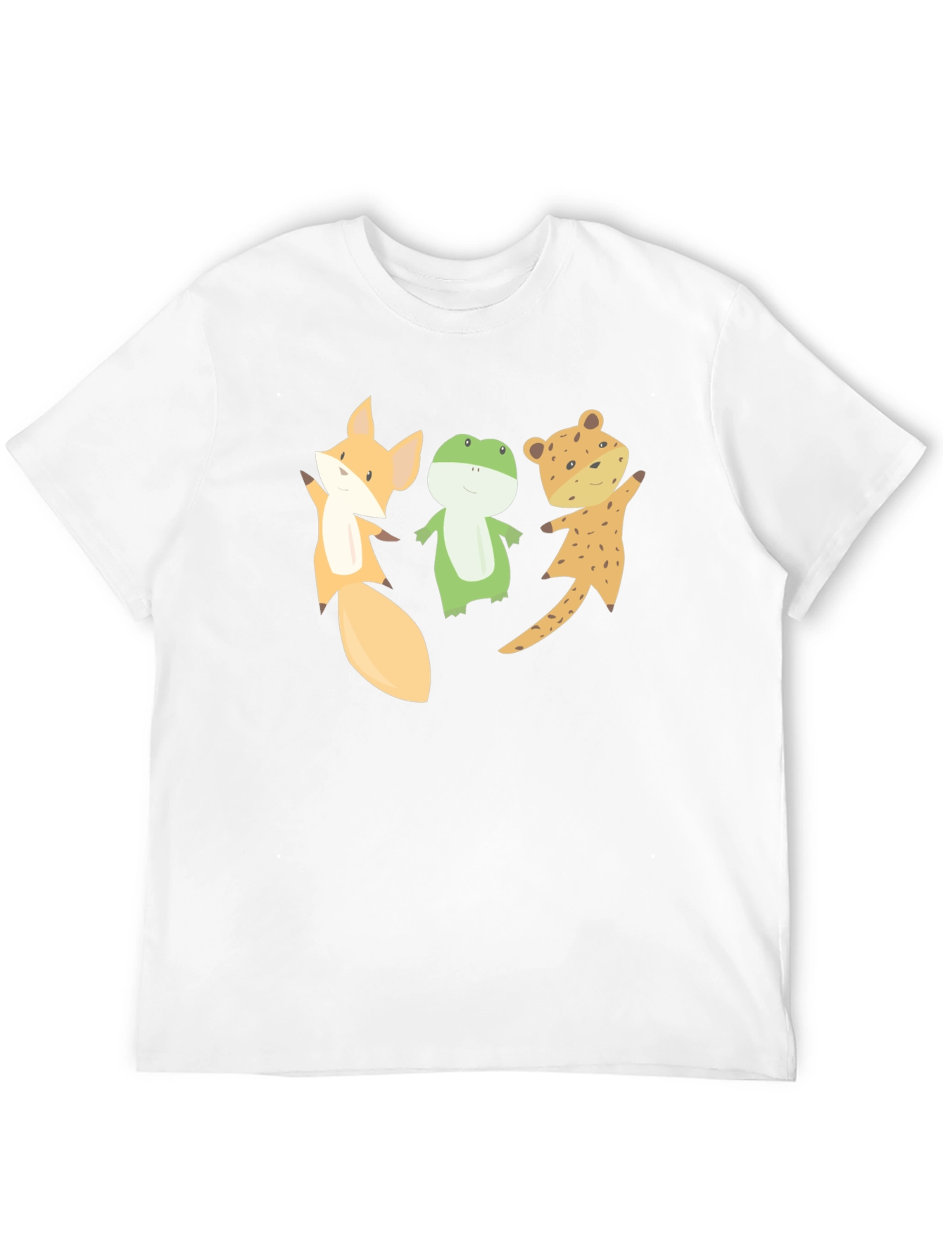 Black Cartoon Animal Friends Black T-Shirt view 12