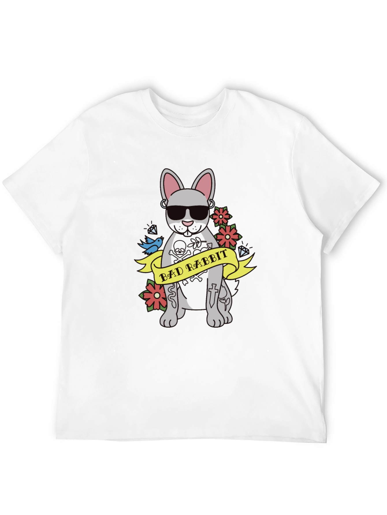 Black Bad Rabbit Graphic Tee - Men's Black T-Shirt view 12