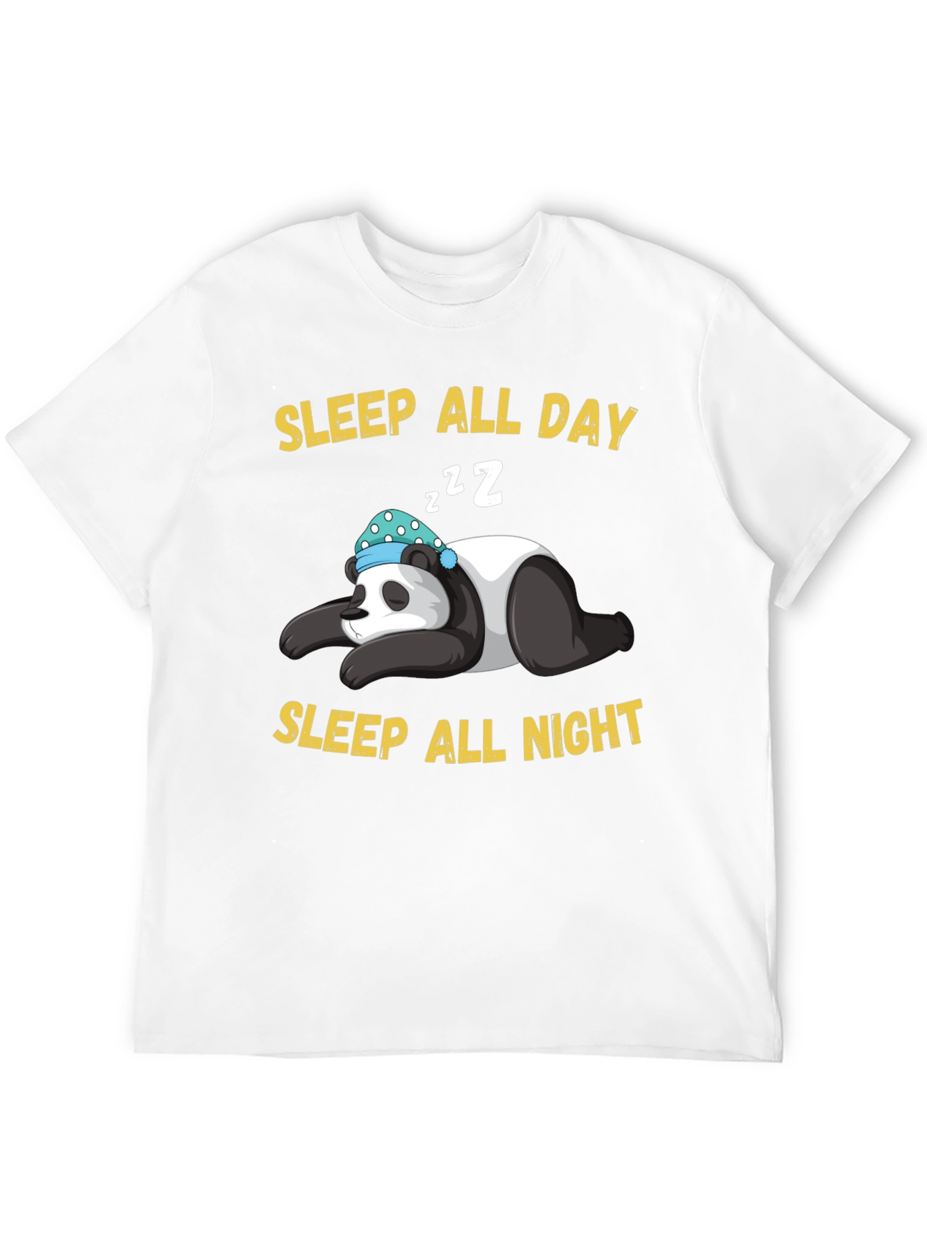 Black Sleepy Panda Tee - Sleep All Day/Night view 12