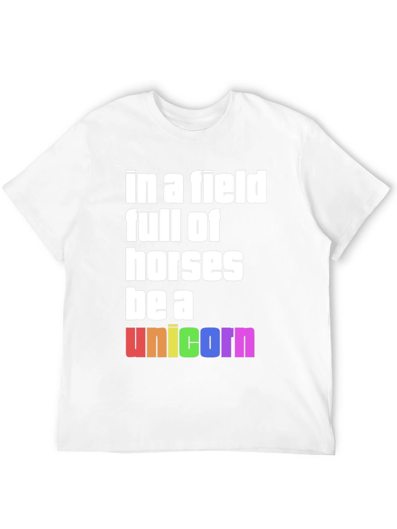 Black Be A Unicorn Rainbow Graphic T-Shirt view 12