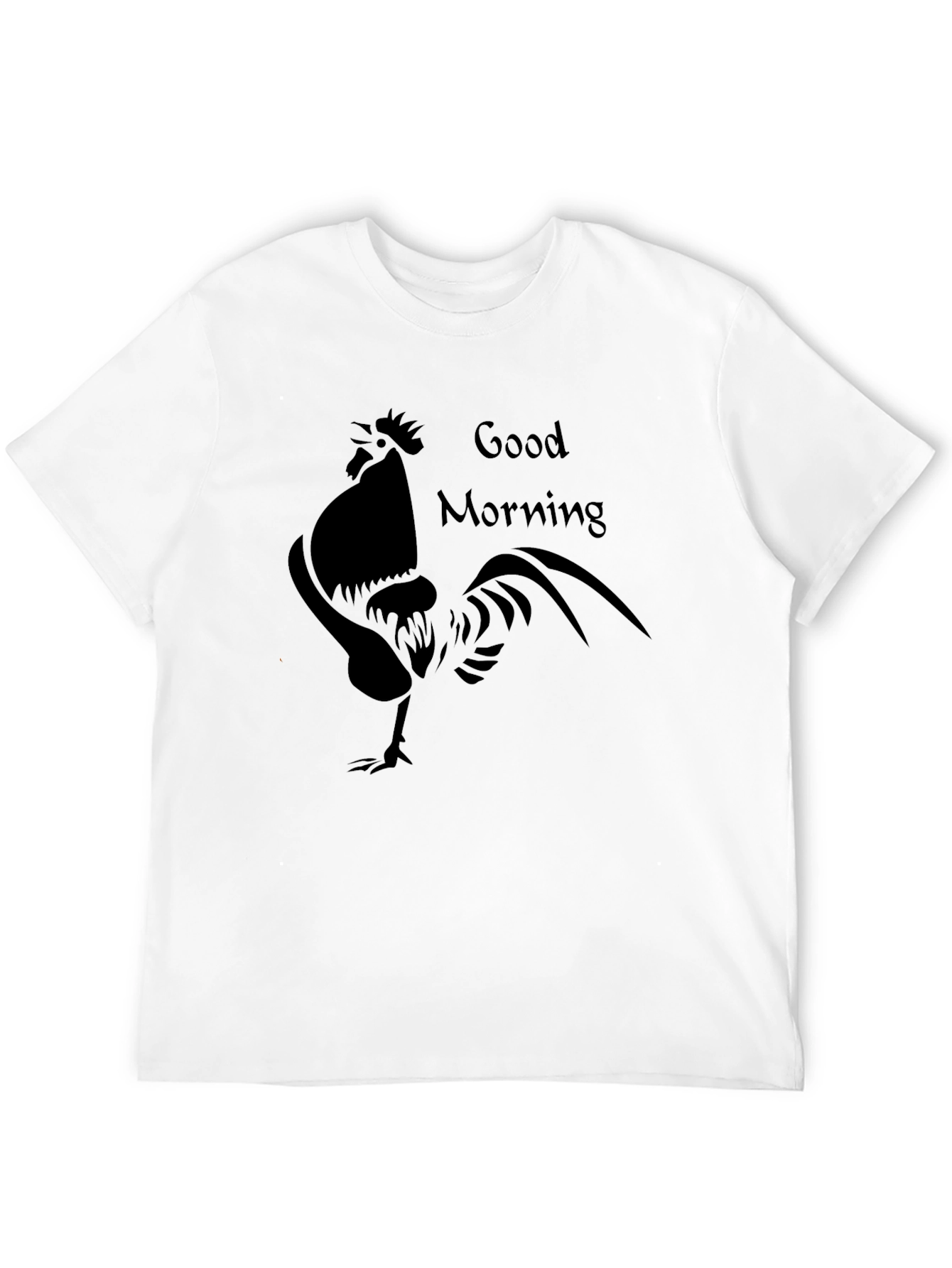 Black Good Morning Rooster Graphic Tee - Black view 12