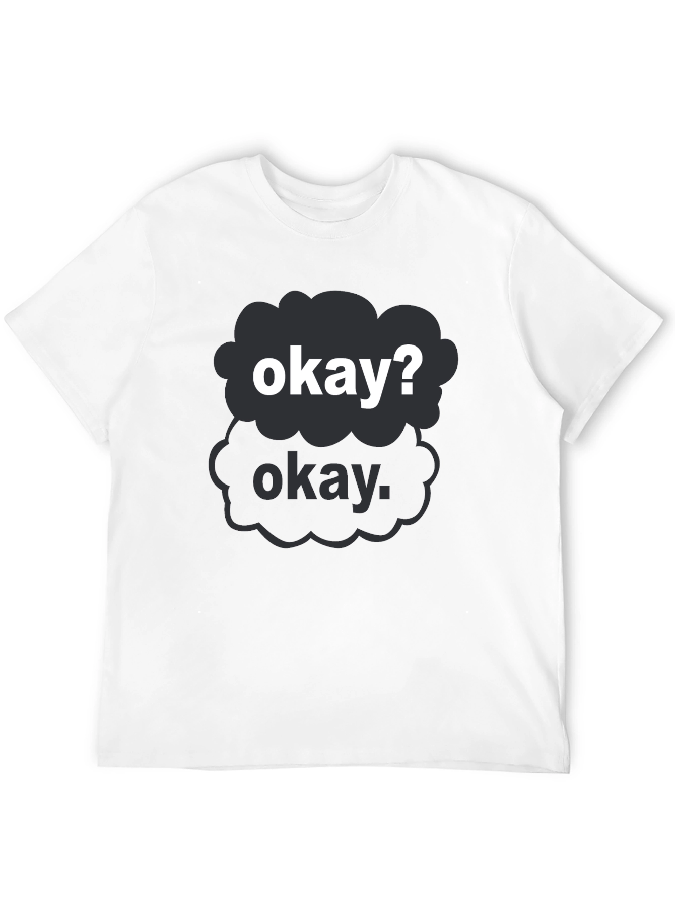 Black Okay Cloud Graphic Tee - Black Casual T-Shirt view 12