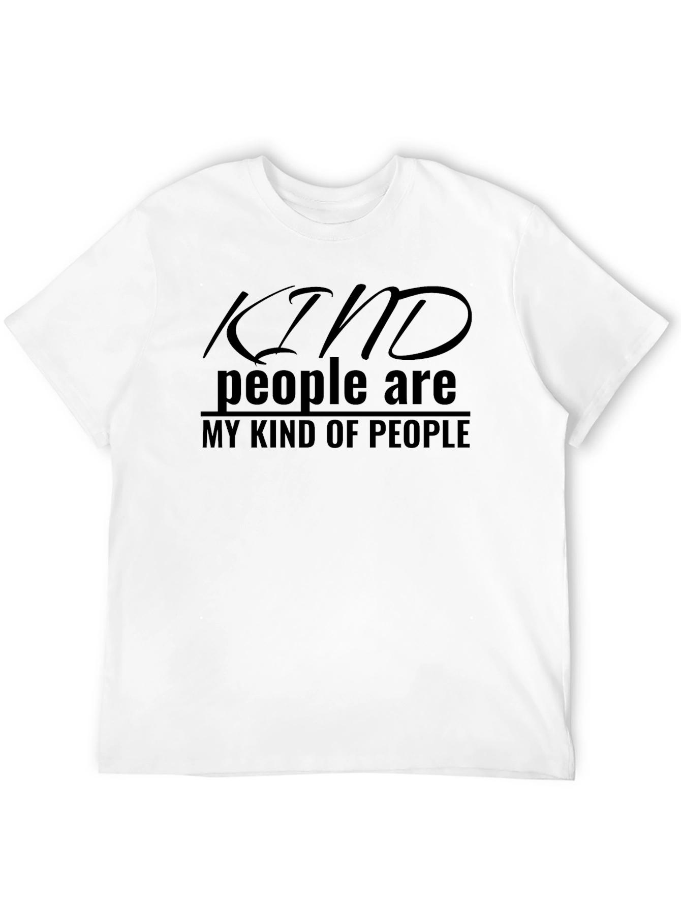 Black Kind People T-Shirt - Black Crew Neck Tee view 12