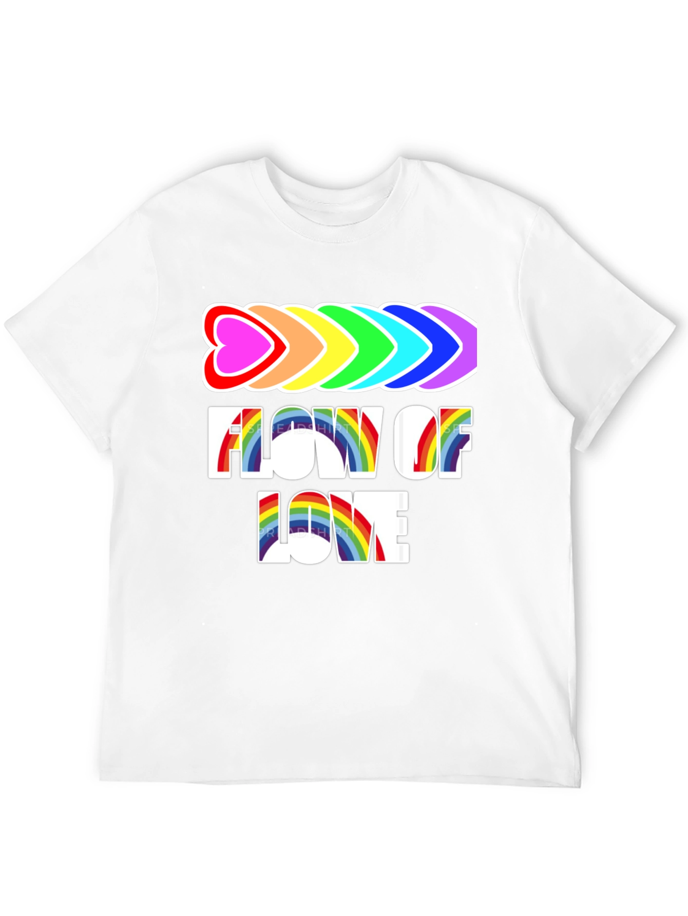 Black Flow of Love Rainbow Pride T-Shirt view 12