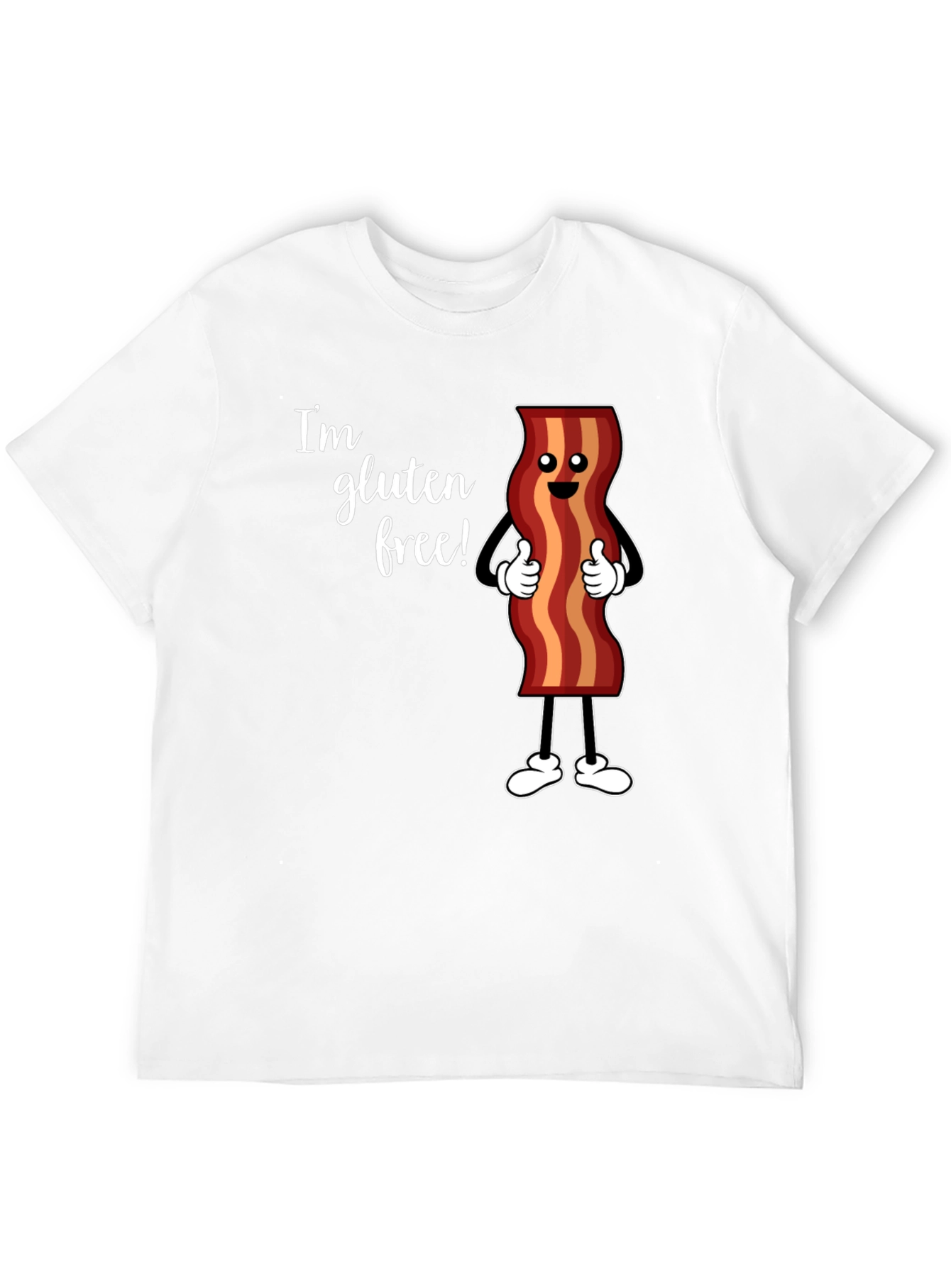 Black Gluten Free Bacon T-Shirt Funny Foodie Tee view 12