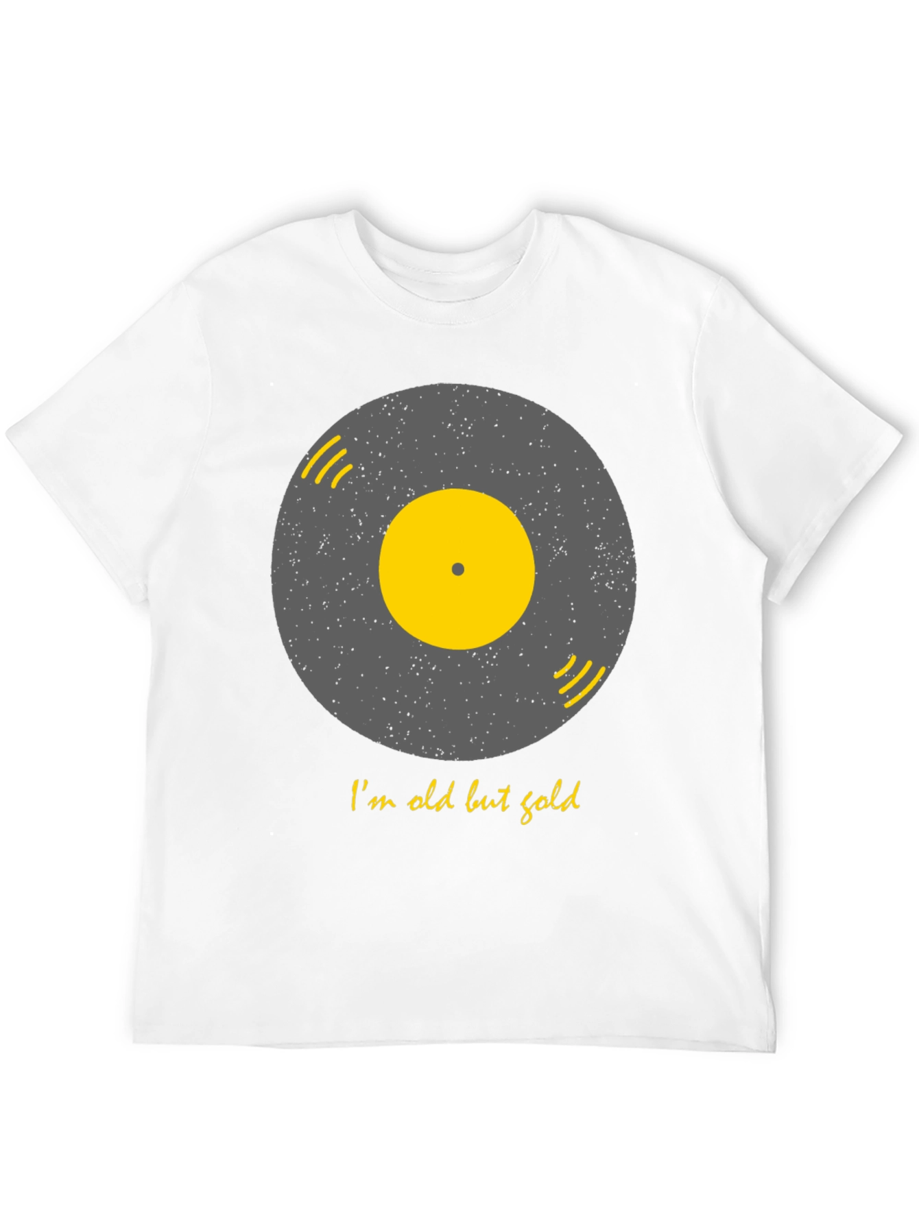 Black Retro Vinyl Record T-Shirt - I'm Old But Gold view 12