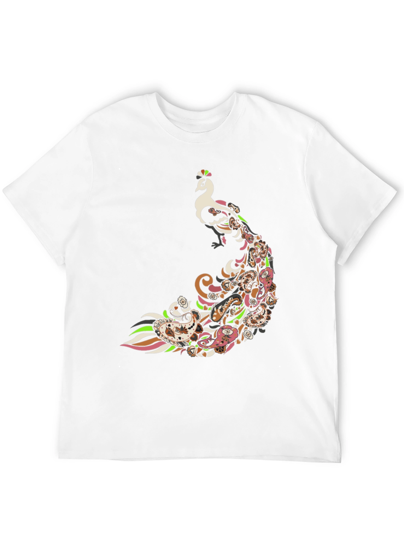 Black Peacock Paisley Graphic Tee - Men's Black T-Shirt view 12