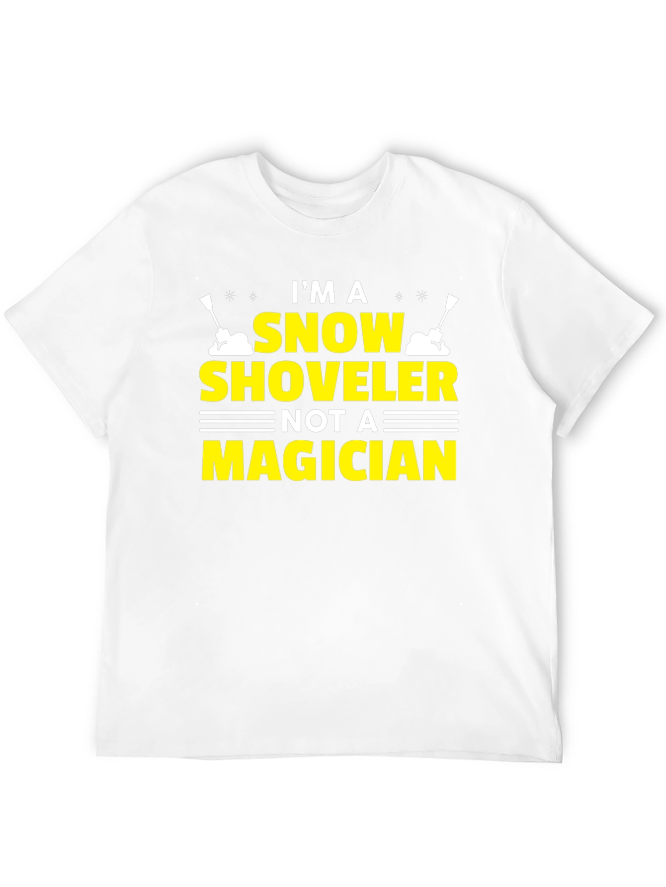 Black Snow Shoveler T-Shirt - Not a Magician Funny Winter Tee view 12