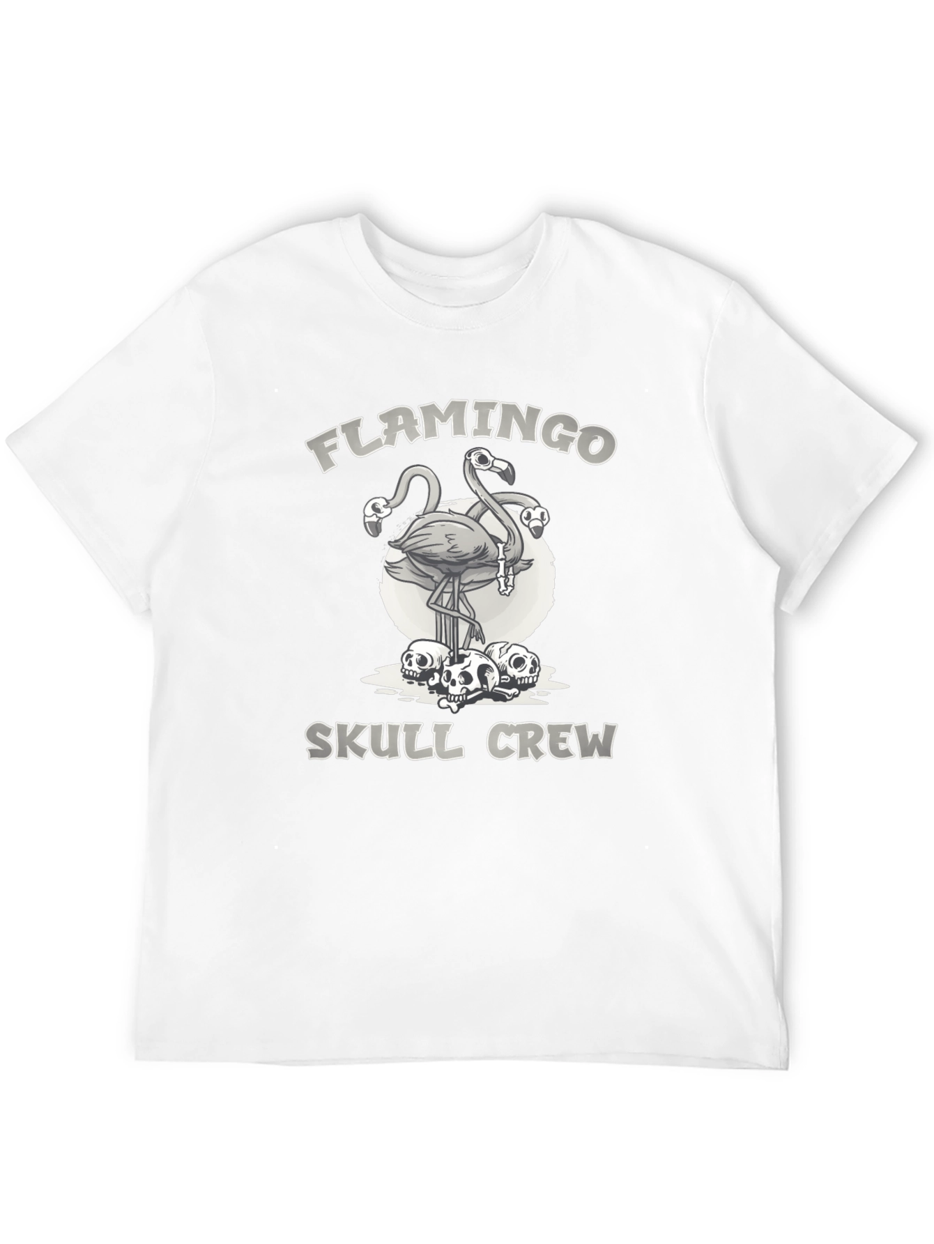 Black Flamingo Skull Crew Graphic Tee - Black view 12