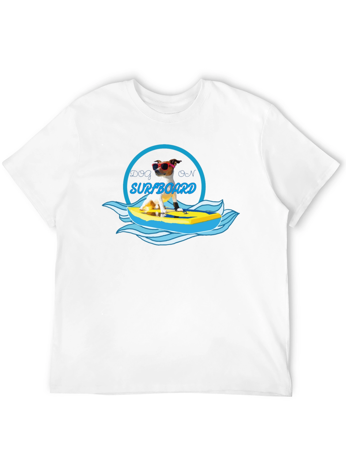 Black Dog on Surfboard Graphic T-Shirt - Black view 12
