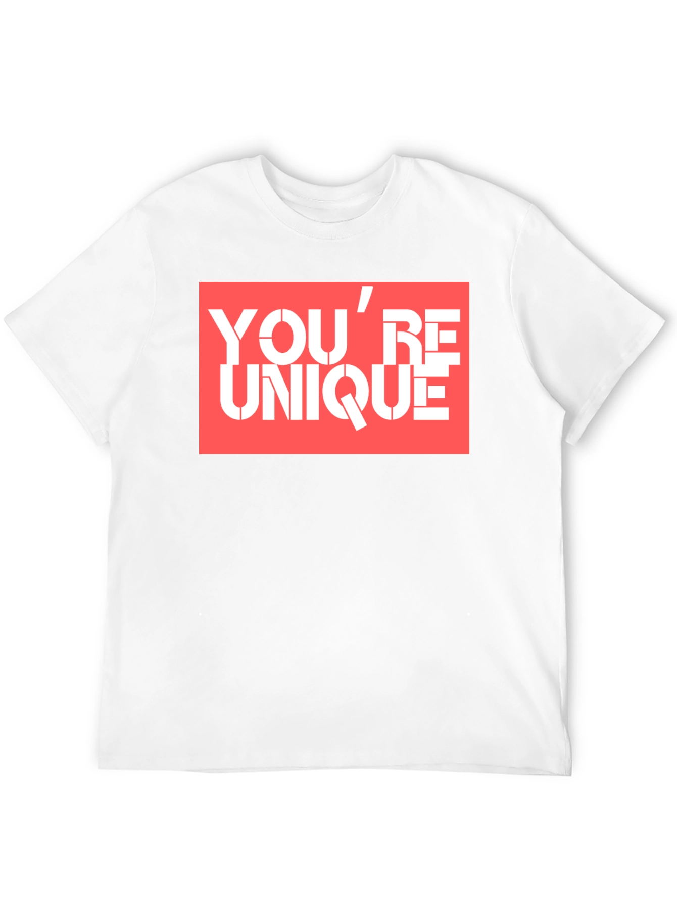 Black You're Unique Graphic Tee - Black Cotton T-Shirt view 12