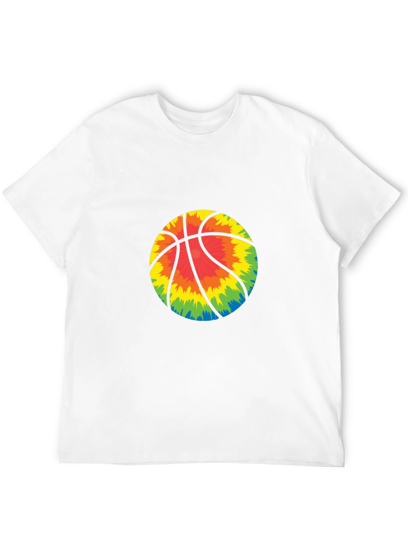 Black Tie-Dye Basketball Graphic Tee - Black Cotton Blend view 12
