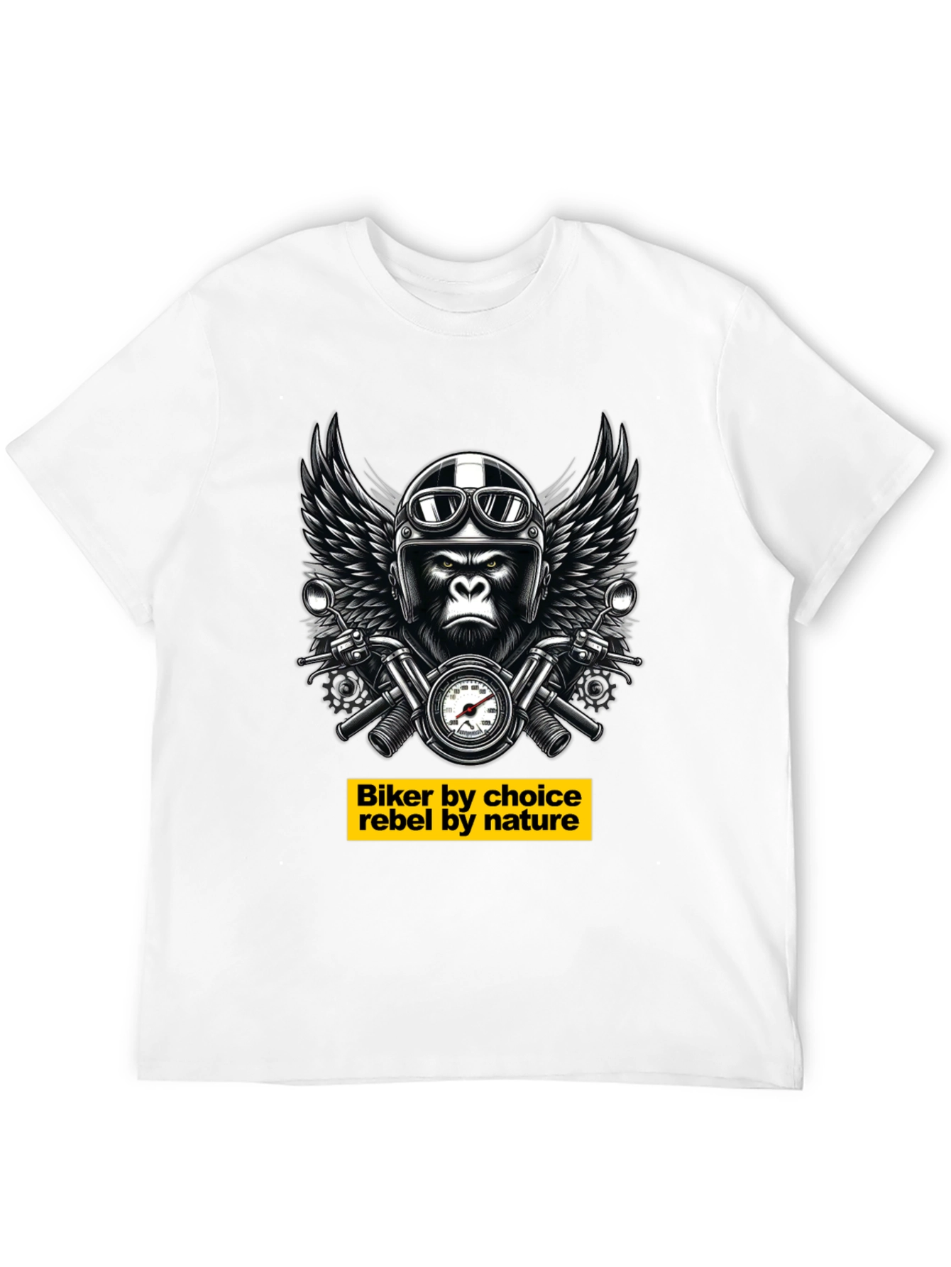Black Biker Gorilla T-Shirt - Rebel Nature Tee view 12